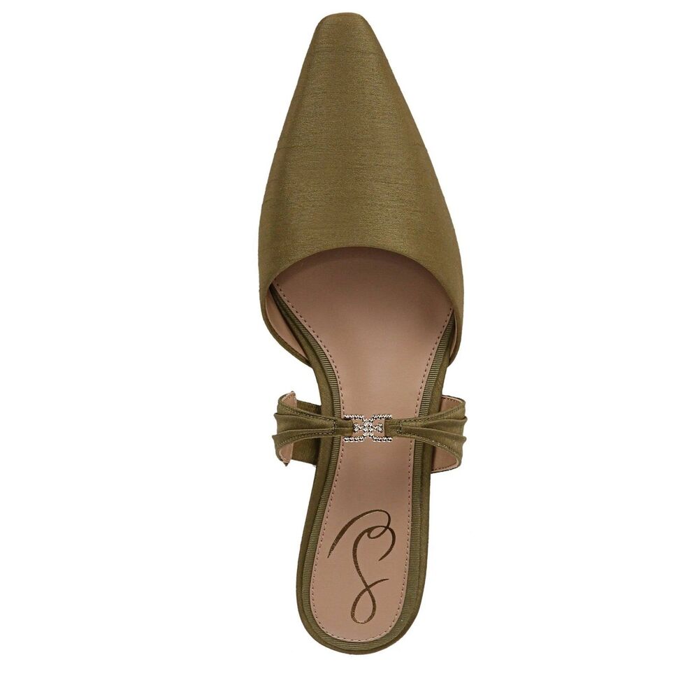 SAM EDELMAN Judie Mules Jeweled Strap wild Moss Green Womens 9